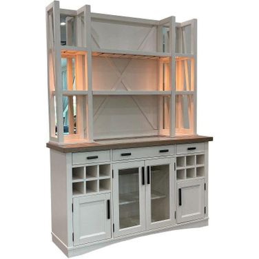 Parker House Americana Modern Dining 2 Piece 66 Inch Buffet And Open Hutch With Quartz Insert
