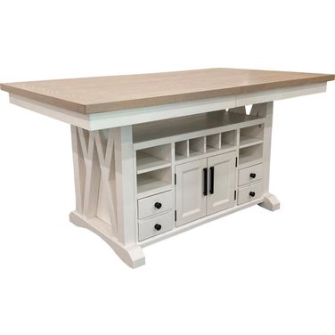 Parker House Americana Modern Dining 72 Inch Island Extends To 90 Inch With 18 Inch Butterfly Leaf Counter-Height Table
