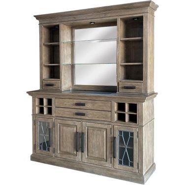 Parker House Sundance Dining Sandstone 2Pc 66 Inch Buffet And Bar Display Hutch With Quartz Insert