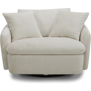 Parker Living Boomer Utopia Sand Large Swivel Chair With 2 Toss Pillow