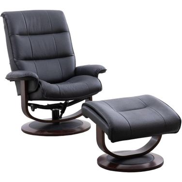 Parker Living Knight Black Manual Reclining Swivel Chair And Ottoman