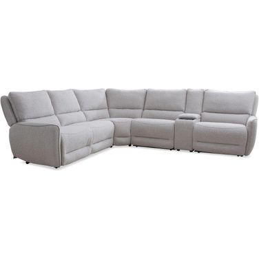 Parker Living Stellar Bloke Cotton 6 Piece Modular Power Reclining Sectional With Power Headrests And Console