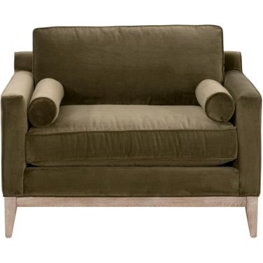 Stitch and Hand Parker Post Modern Sofa Chair In Olive and Natural Gray