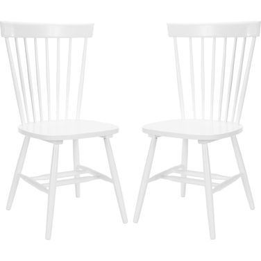 Parker White 17 Inch Spindle Dining Chair Set of 2