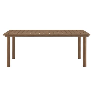 Parkland 76 Inch Outdoor Patio Aluminum Dining Table In Walnut