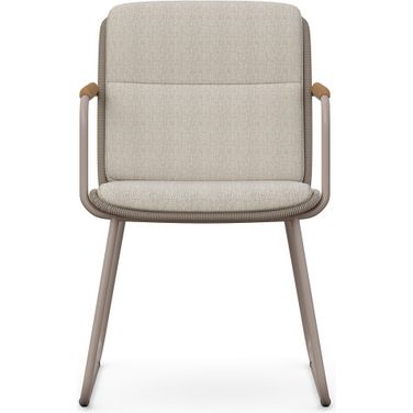 Paros Dining Chair Set of 2 with Cushion In Desert and Latte