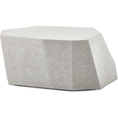 Parra Limestone Outdoor Coffee Table In White