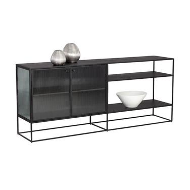 Parsons Large Sideboard In Matte Black and Clear