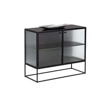 Parsons Small Sideboard In Matte Black and Clear