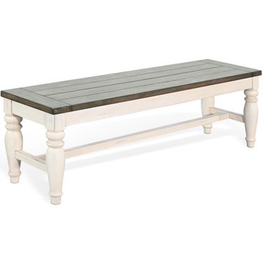 Pasadena Bench with Mindi Veneer Seat In Marble White