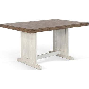 Pasadena Rectangular Wood Dining Table In Marble White