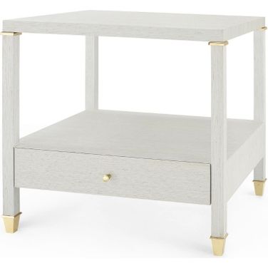 Pascal 1-Drawer Side Table In Silver Shimmer