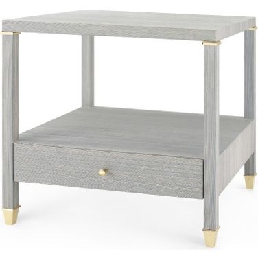 Pascal 1-Drawer Side Table In Slate Blue Shimmer