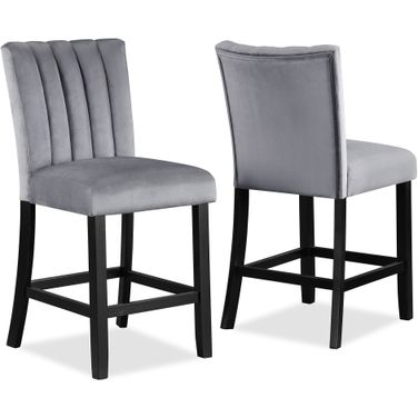 Pascal Counter Height Chair Set of 2 In Gray