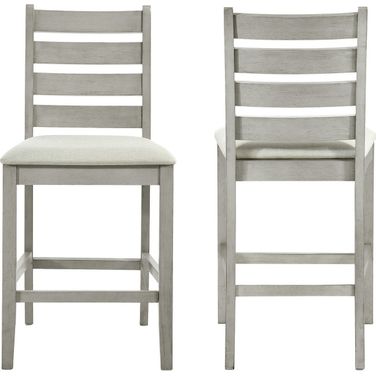 Pascal Ladderback Counter Chair Set of 2 In Driftwood