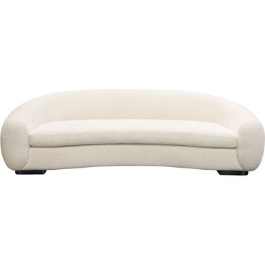Pascal Sofa in Bone Boucle Textured Fabric with Contoured Arms and Back