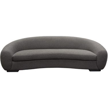Pascal Sofa in Charcoal Boucle Textured Fabric with Contoured Arms and Back