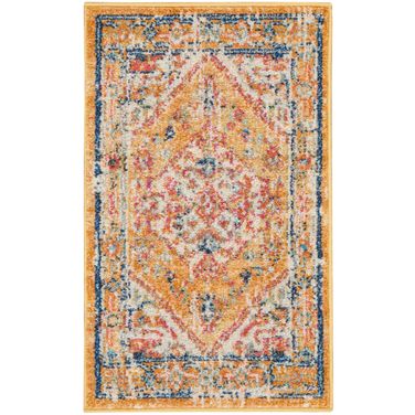 Passion 1'10" x 2'10" Indoor Rug In Ivory and Yellow