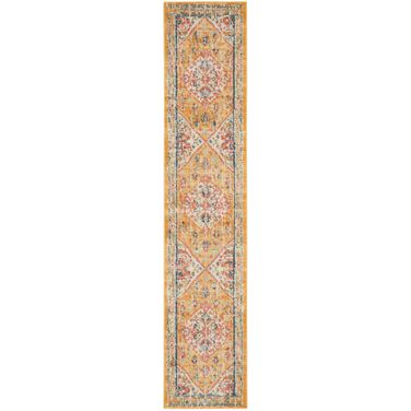 Passion 2'2" x 10' Indoor Rug In Ivory and Yellow