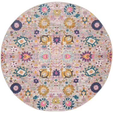 Passion 8' x 8' Round Indoor Rug In Silver