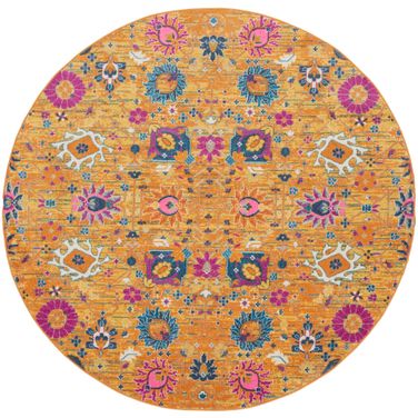 Passion 8' x 8' Round Indoor Rug In Sunburst