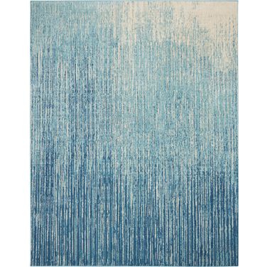 Passion 9' x 12' Indoor Rug In Navy and Light Blue