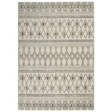 Passion Ivory and Grey 5'3" x 7'3" Bohemian Area Rug