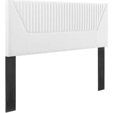 Patience White Channel Tufted Performance Velvet Full/Queen Headboard