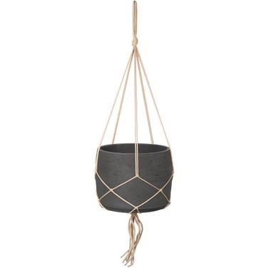 Patio Craft Hanging Pot With Netting In Charcoal Grey