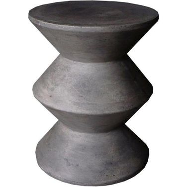 Patio Concrete Inverted Side Table In Dark Grey