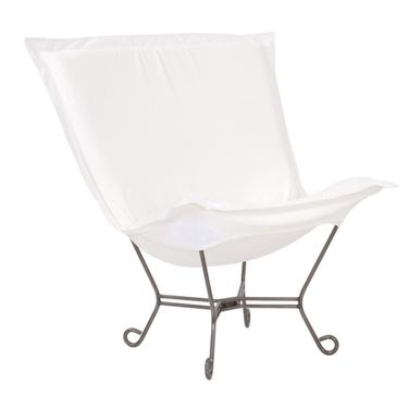 Patio Scroll Puff Chair Seascape Titanium Frame In Natural