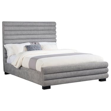Patricia 58 Inch Boucle Upholstered Queen Bed In Grey