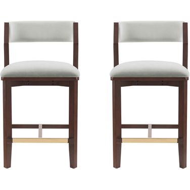 Patricia Counter Stool Set of 2 In White Glacier