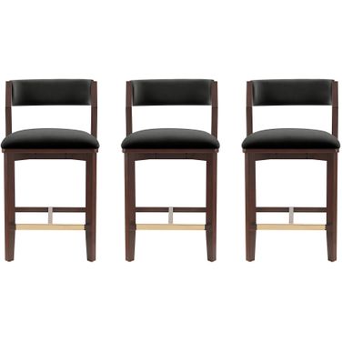 Patricia Counter Stool Set of 3 In Black