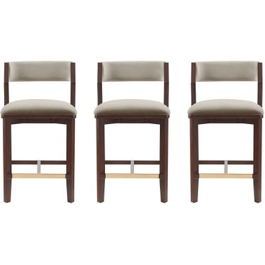 Patricia Counter Stool Set of 3 In Linen