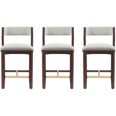 Patricia Counter Stool Set of 3 In White Glacier
