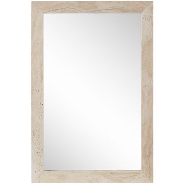 Pavia Genuine Travertine Frame Mirror In Natural