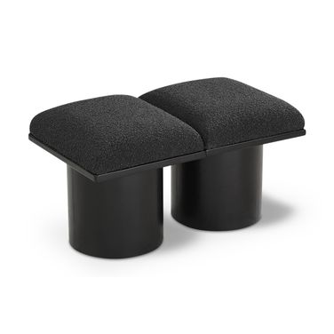 Pavilion 36 Inch 2 Piece Boucle Fabric Bench In Black