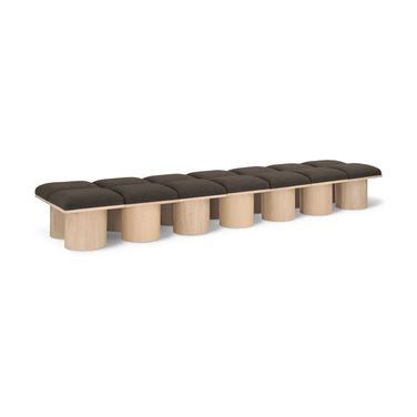 Pavilion Boucle 4 Piece Fabric Bench In Brown
