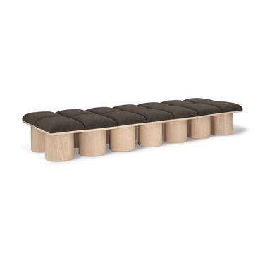 Pavilion Boucle 4 Piece Fabric Bench In Brown