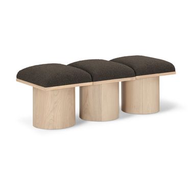 Pavilion Boucle 3 Piece Fabric Bench In Brown