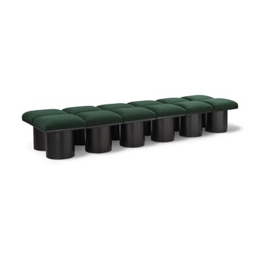 Pavilion 108 Inch 12 Piece Boucle Fabric Bench In Green and Black