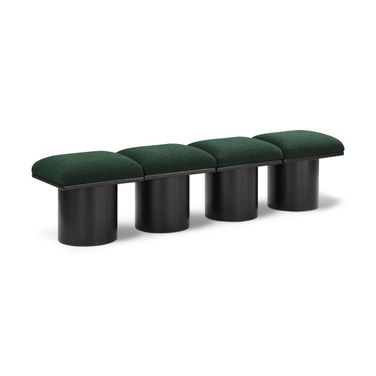 Pavilion 72 Inch 4 Piece Boucle Fabric Bench In Green and Black