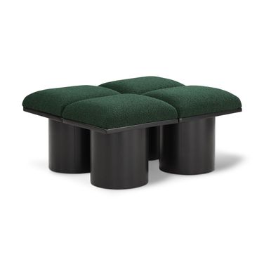 Pavilion 36 Inch 4 Piece Boucle Fabric Bench In Green and Black