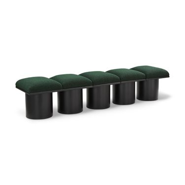Pavilion 77 Inch 5 Piece Boucle Fabric Bench In Green and Black