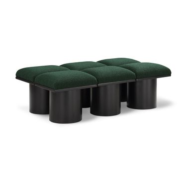 Pavilion 54 Inch 6 Piece Boucle Fabric Bench In Green and Black