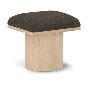 Pavilion Boucle Fabric Stool In Brown