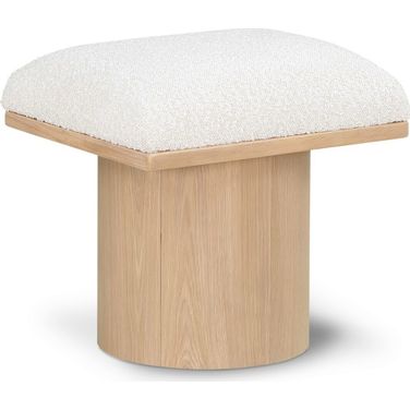 Pavilion Boucle Fabric Stool In Cream/Natural