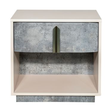 Pavira 1-Drawer Nightstand with LED Lights In Stone