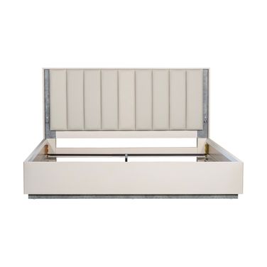 Pavira Eastern King Bed with LED Lights In Stone